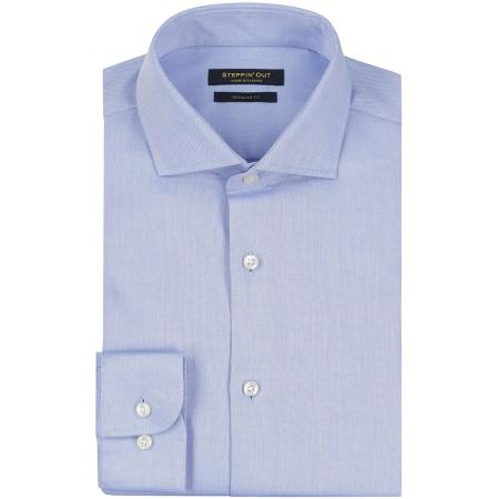 Steppin' Out Overhemd Dobby Lichtblauw