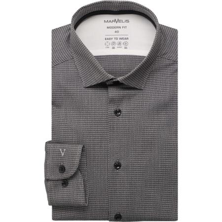 Marvelis Performance Overhemd zwart, Faux-uni