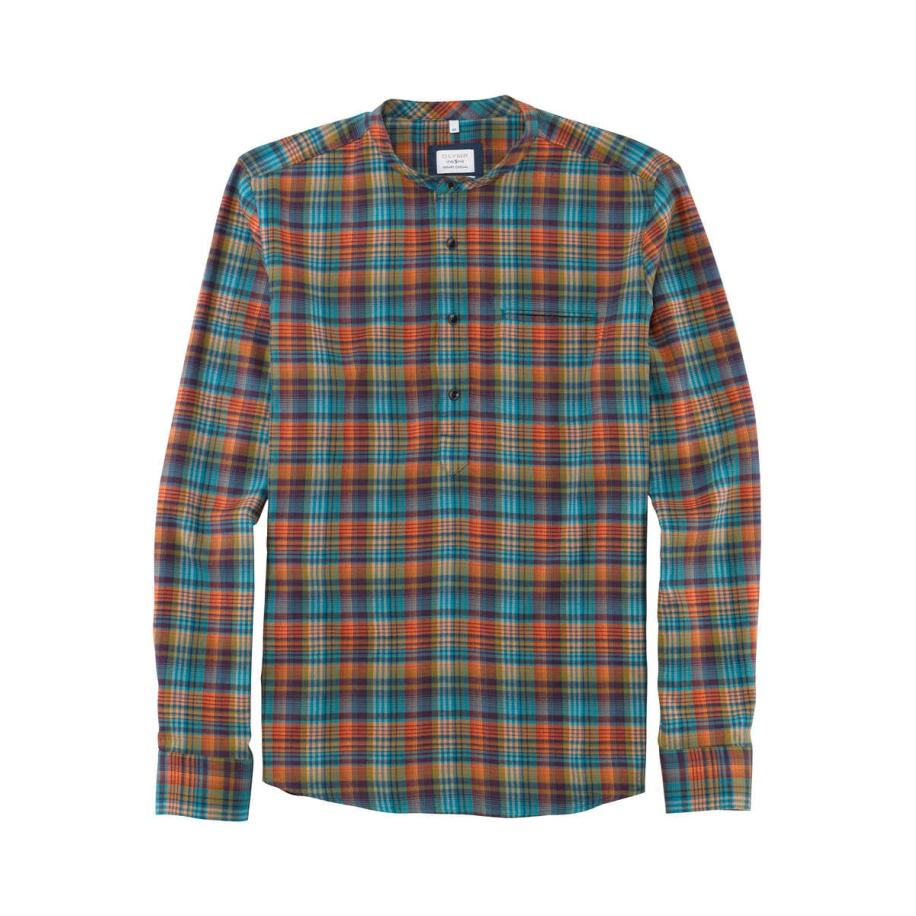 OLYMP Level Five Smart Casual Overhemd olijf, Ruit Groen