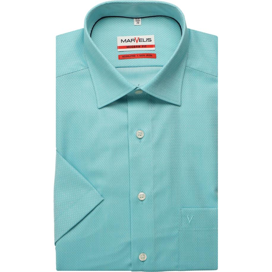 Marvelis Overhemd Korte mouw smaragd Blauw