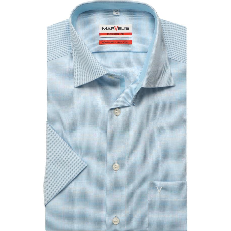Marvelis Overhemd Korte mouw lichtblauw Blauw
