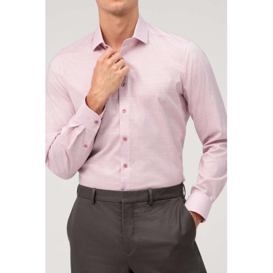 OLYMP Level Five Overhemd mauve, Faux-uni Bruin
