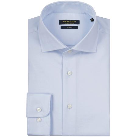 Steppin' Out Overhemd Slim-Fit Twill Lichtblauw