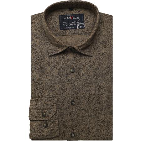 Marvelis Casual Overhemd olijf, Bedrukt