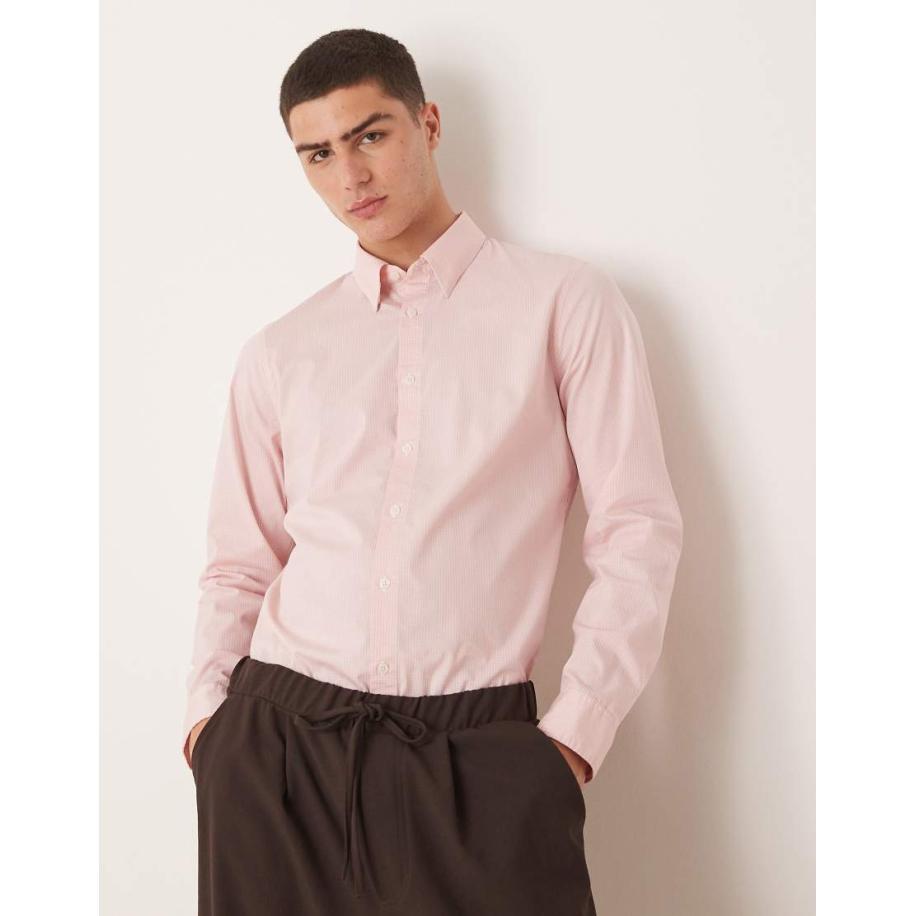 Abercrombie & Fitch - Net geruit overhemd in lichtroze Roze