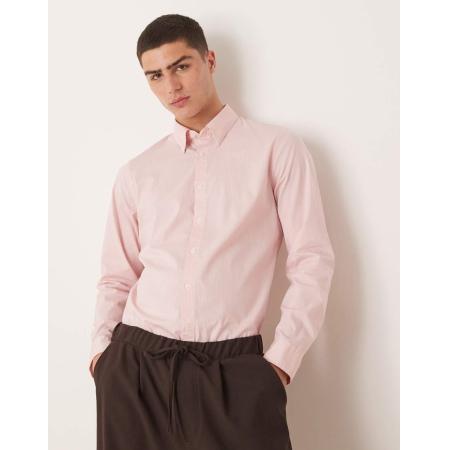 Abercrombie & Fitch - Net geruit overhemd in lichtroze