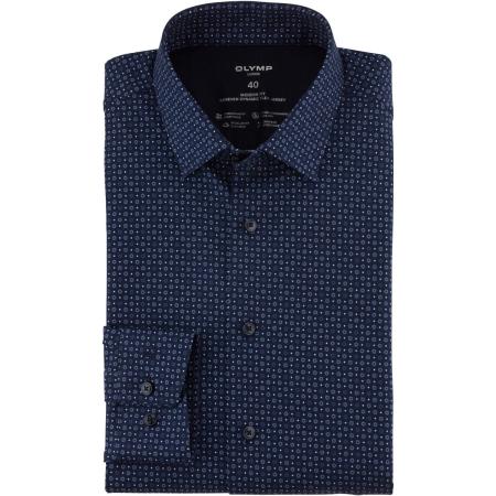 OLYMP Luxor 24/Seven Jersey shirt marine, Bedrukt