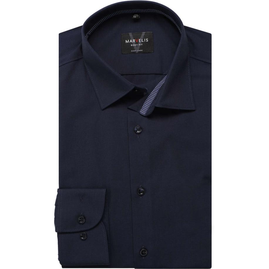 Marvelis Overhemd blauw, Effen Blauw