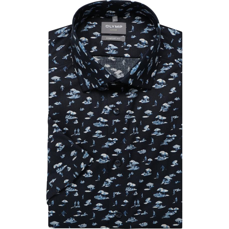 OLYMP Luxor Overhemd Korte mouw marine Blauw