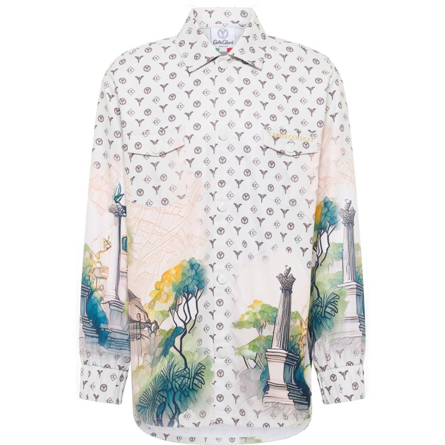 carlo colucci Carlo Colucci Overhemd Epp bruin / wit -