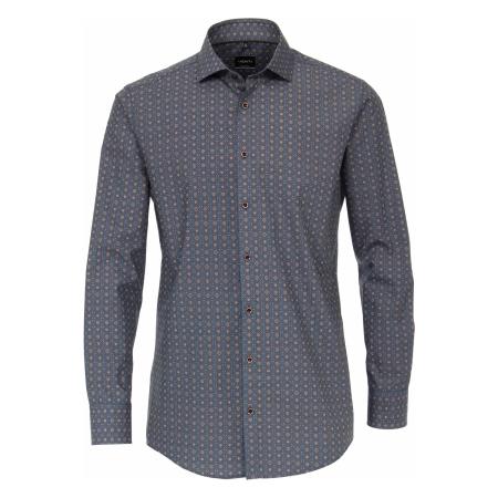 Venti Overhemd blauw, Bedrukt