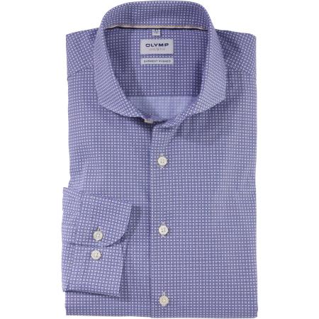 OLYMP Level Five Garment Washed Overhemd marine, Bedrukt