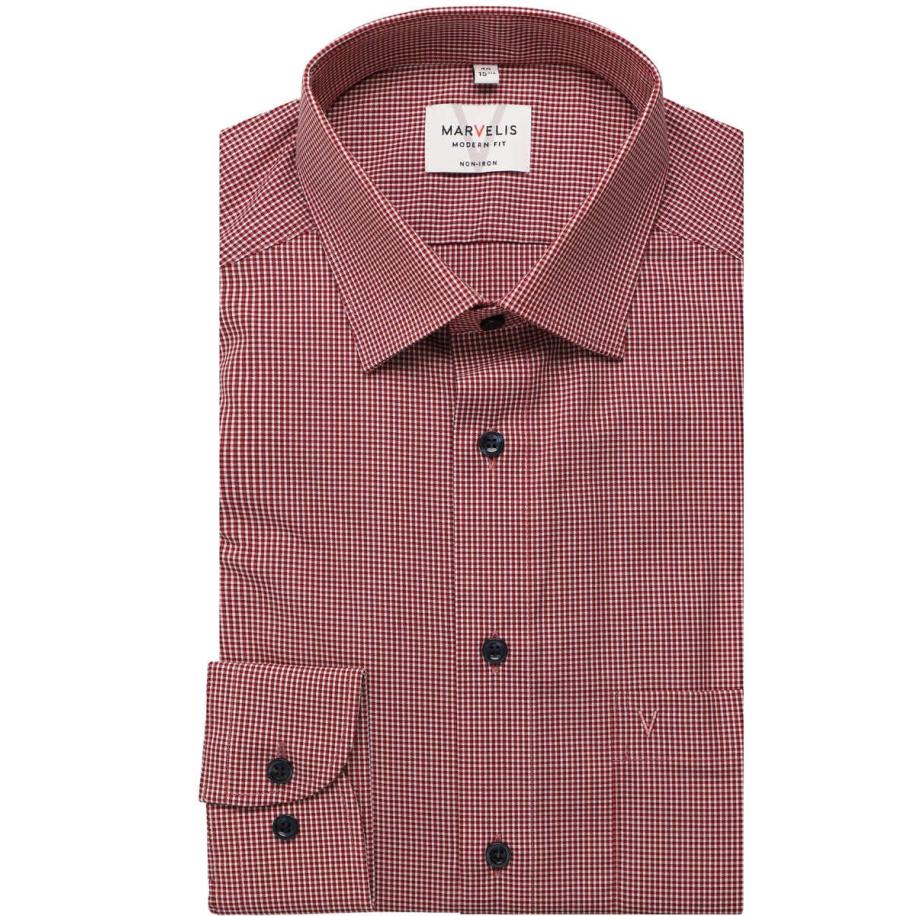 Marvelis Overhemd rood/wit, Ruit Rood