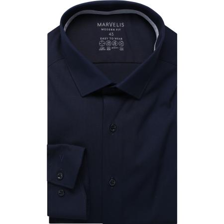 Marvelis Performance Overhemd marine, Faux-uni