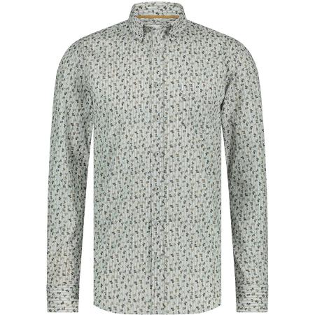 State Of Art Overhemd Poplin Print Lichtblauw