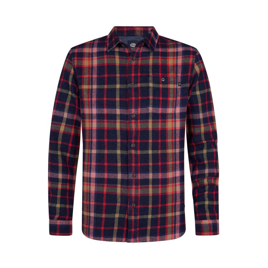 Petrol Industries Petrol Industries Overhemd beige / ultramarine blauw / lichtroze / rood -