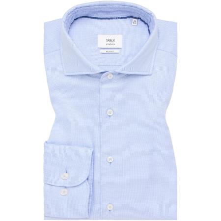 ETERNA 1863 Overhemd middenblauw, Gestructureerd