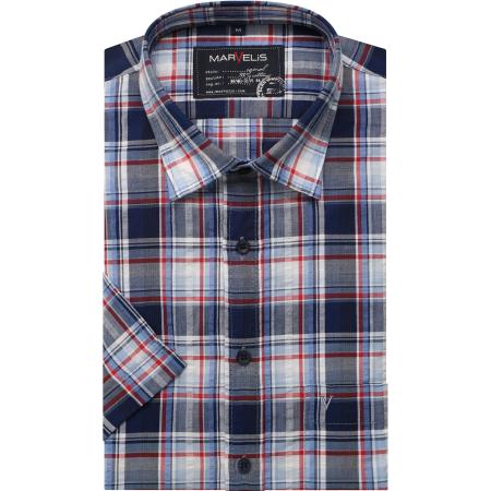 Marvelis Casual Overhemd Korte mouw rood