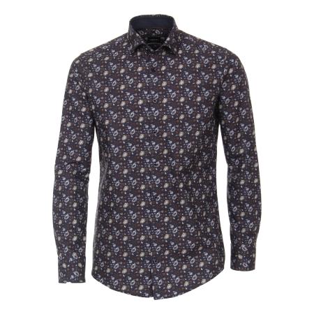 Venti Overhemd bruin, Bedrukt