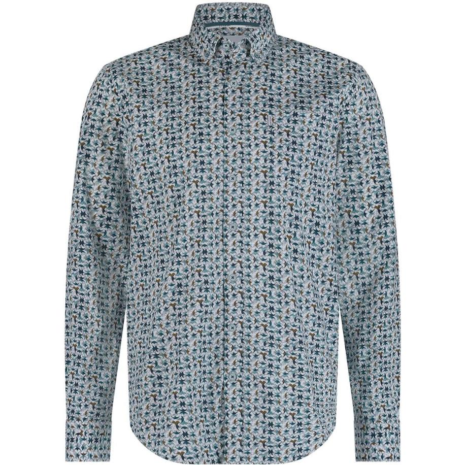 State Of Art Overhemd Print Swirls Groen Groen