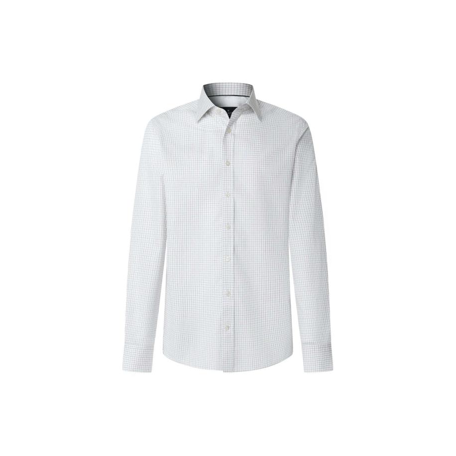 Hackett London Hackett London Overhemd navy / cognac / wit -