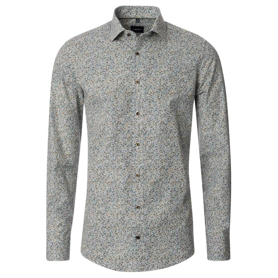 Venti Overhemd groen, Bedrukt Groen