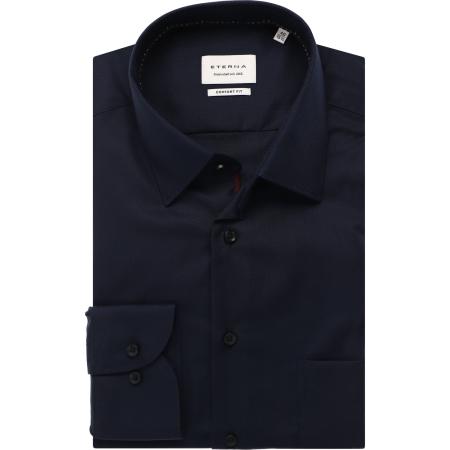 ETERNA Overhemd marine, Gestructureerd