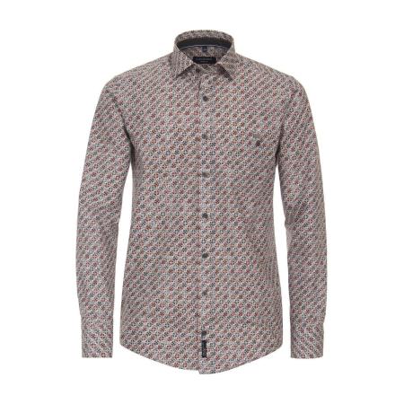 Casa Moda Casual Overhemd medium rood, Bedrukt