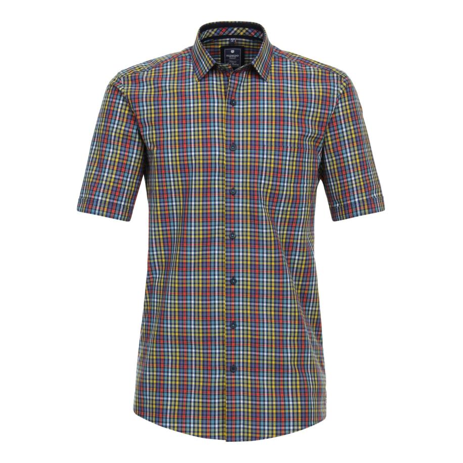 Redmond Casual Overhemd Korte mouw blauw Blauw