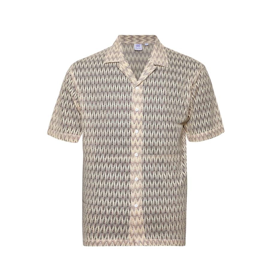 Campus Sutra Overhemd Toya lichtbeige / donkerrood / zwart Bruin