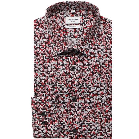 OLYMP Tendenz Overhemd rood/wit, Motief