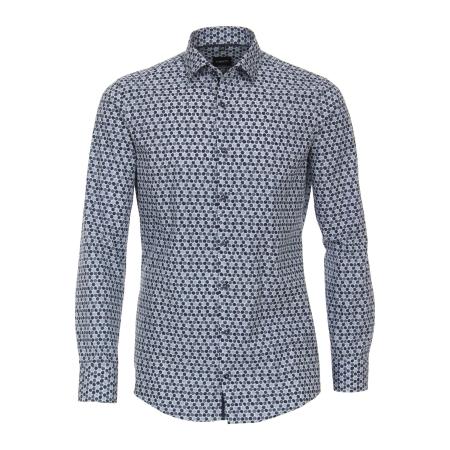 Venti Overhemd blauw, Bedrukt