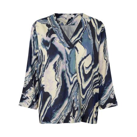Masai Masai Blouse Daciana ecru / nachtblauw / petrol