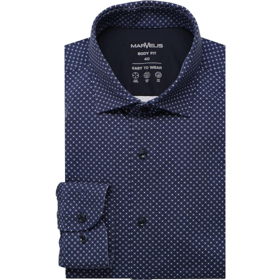 Marvelis Performance Jersey shirt donkerblauw/wit, Motief Multicolor