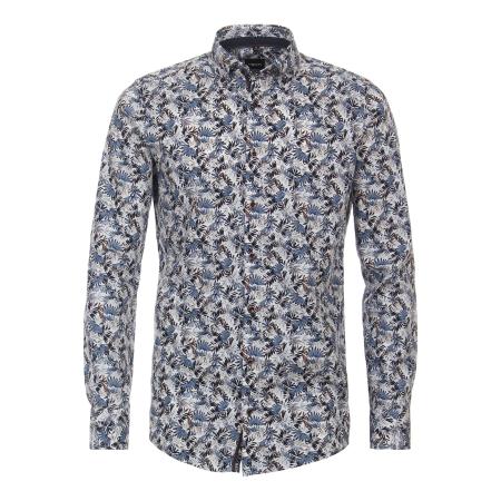 Venti Overhemd blauw, Bedrukt
