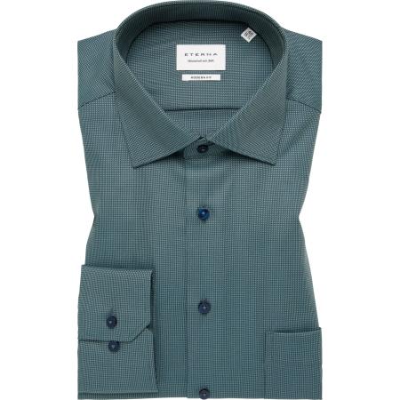 ETERNA Overhemd groen, Gestructureerd