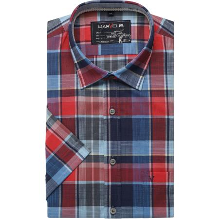 Marvelis Casual Overhemd Korte mouw rood