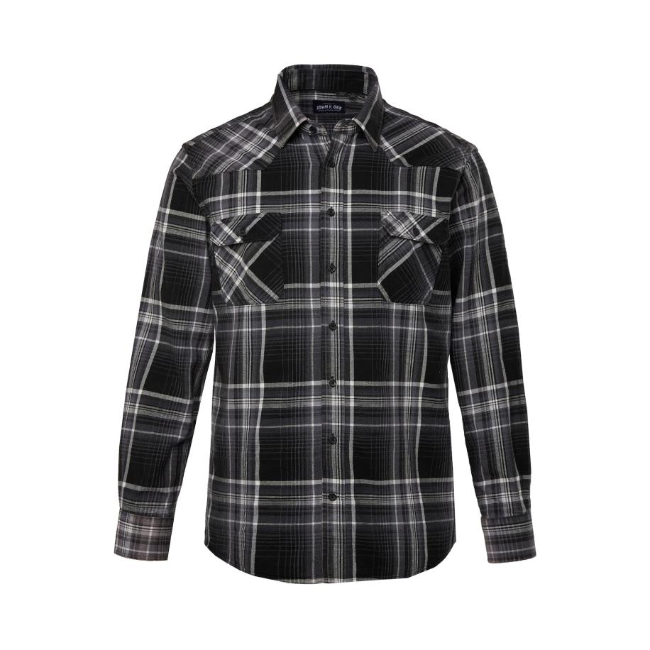 John F. Gee Overhemd zwart / wit Zwart