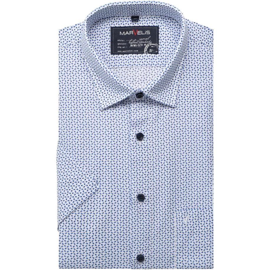 Marvelis Casual Overhemd Korte mouw blauw Blauw
