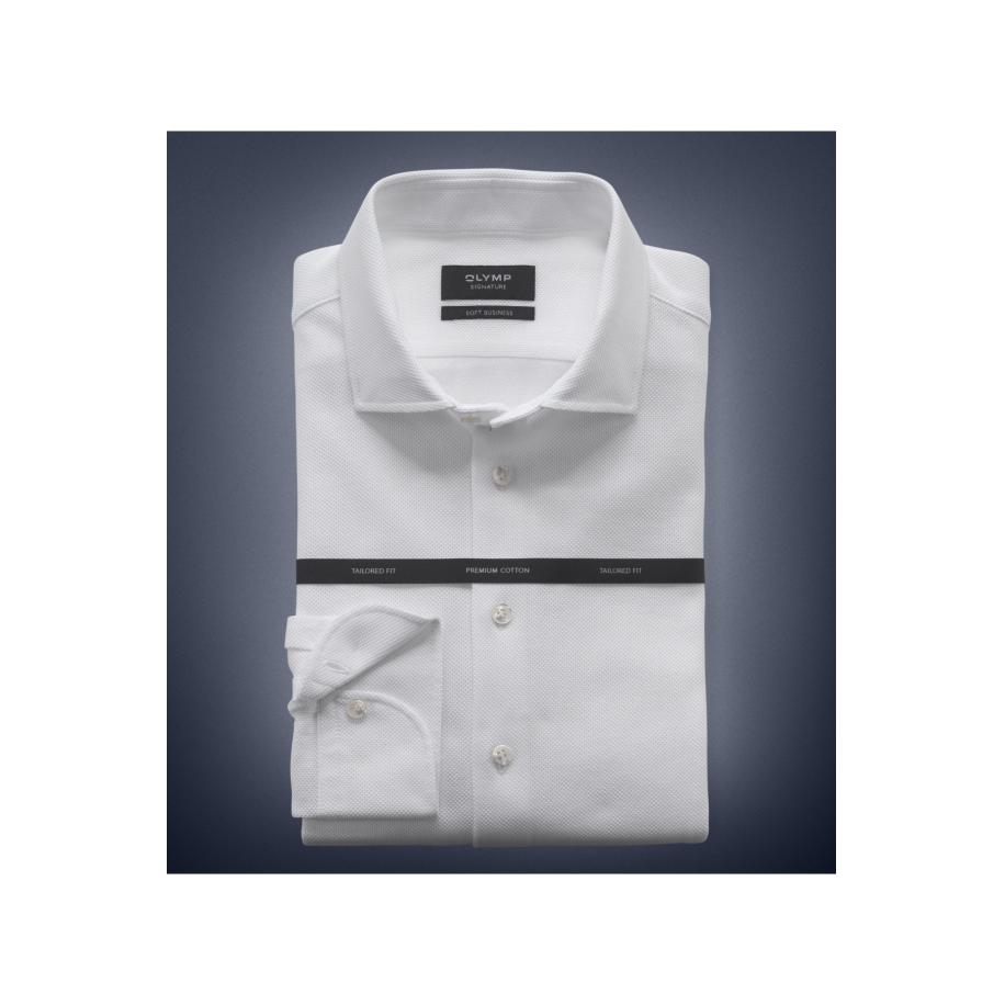 OLYMP SIGNATURE Flanellen Overhemd wit, Effen Wit