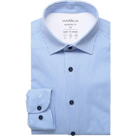 Marvelis Performance Jersey shirt blauw/wit, Gestreept