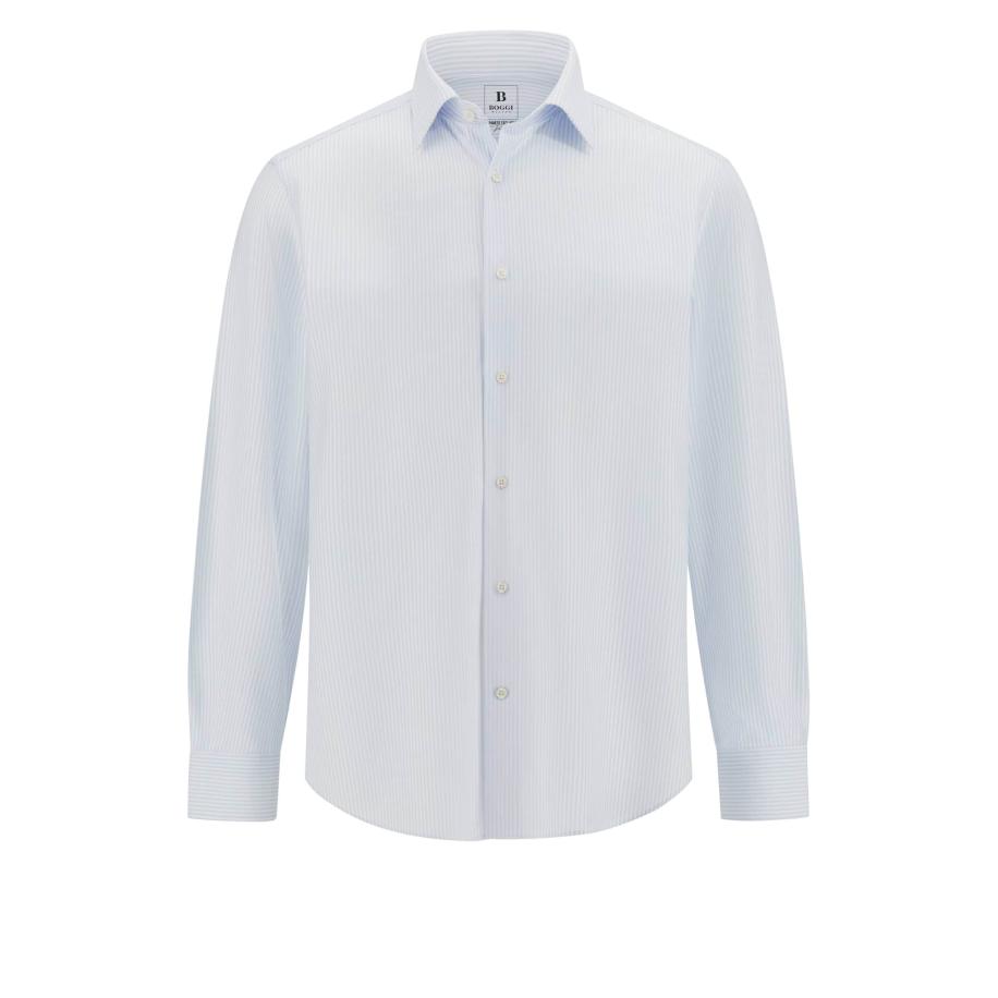 Boggi Milano Overhemd lichtblauw / wit Blauw