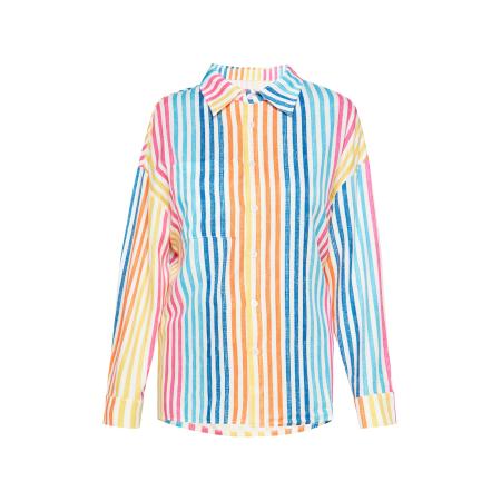 SANIKA SANIKA Blouse Fashion Look lichtblauw / oranje / pink / wit