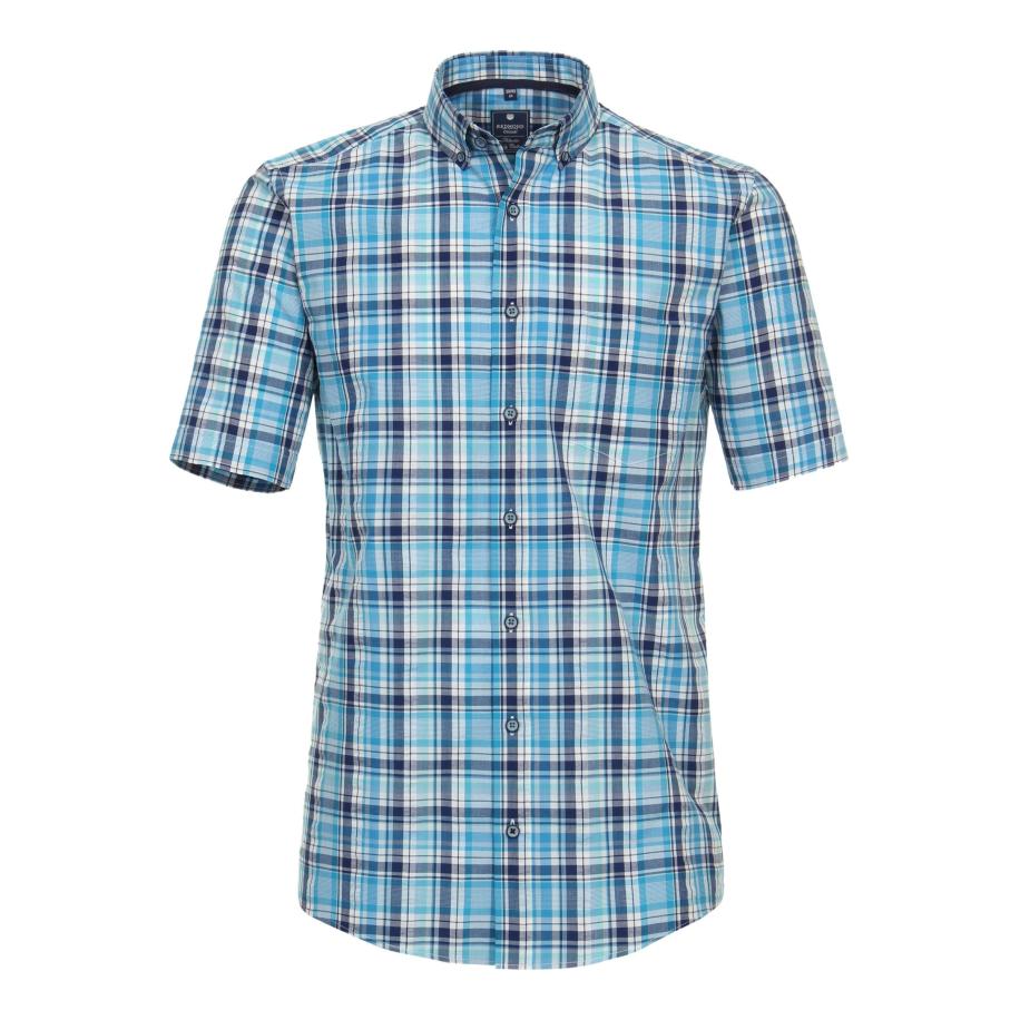 Redmond Casual Overhemd Korte mouw blauw Blauw