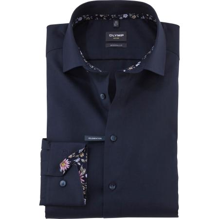 OLYMP Luxor Overhemd kobalt, Effen