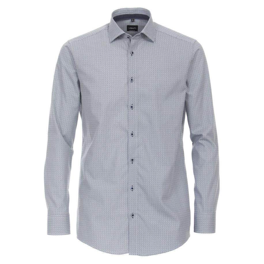 Venti Overhemd blauw, Bedrukt Blauw