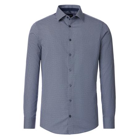 Venti Overhemd blauw, Bedrukt