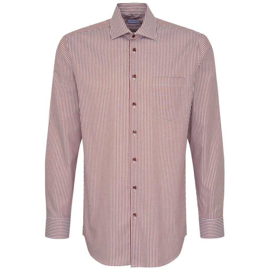 Seidensticker Overhemd bruin, Gestreept Bruin