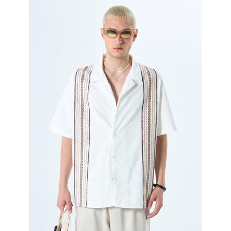 VAMOS CLO Overhemd beige / bruin / wit