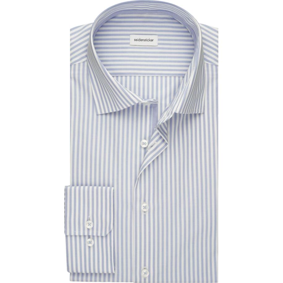 Seidensticker Overhemd blauw, Gestreept Blauw